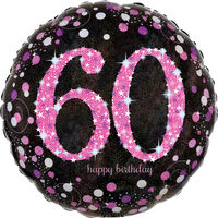 18 Inch Pink Number 60 Helium Balloon