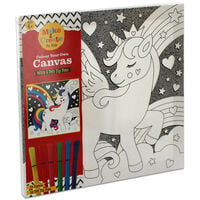 Colour Your Own Canvas with 6 Felt Tip Pens: Unicorn