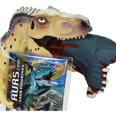 Cream T Rex Crushing Prey Dinosaur Figurine image number 2