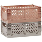 Pink & Beige Stackable Storage Crates: Pack of 2 image number 1