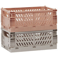 Pink & Beige Stackable Storage Crates: Pack of 2