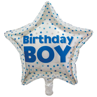 19 Inch Birthday Boy Star Helium Balloon image number 1