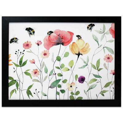 Poppies and Bees Cushion Lap Tray image number 1