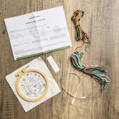 Mini Embroidery Hoop Kit: Penguin image number 2