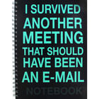 A4 Wiro I Survived Another Meeting Lined Notebook image number 1
