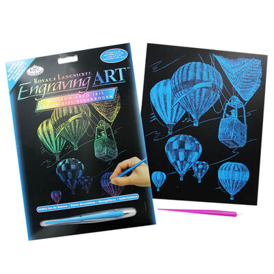 A4 Engraving Art Set: Hot Air Balloons image number 1