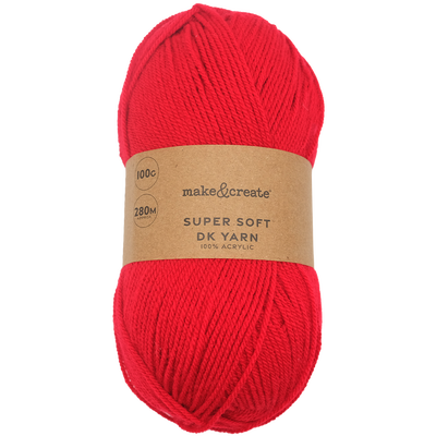 DK Acrylic Yarn: Ruby Red 100g image number 1