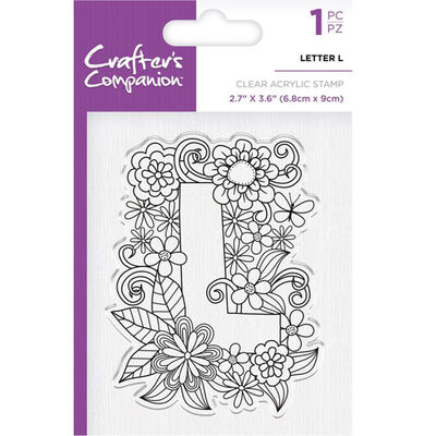 Crafters Companion Clear Acrylic Stamp - Floral Letter L image number 1