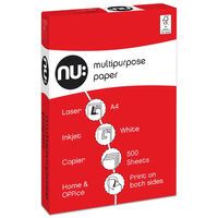 NU: Multipurpose A4 Copier Paper: 500 Sheets