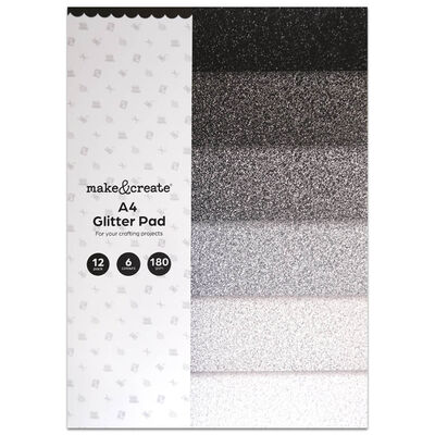 A4 Glitter Pad: Black & White image number 1