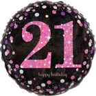 18 Inch Pink Number 21 Helium Balloon image number 1