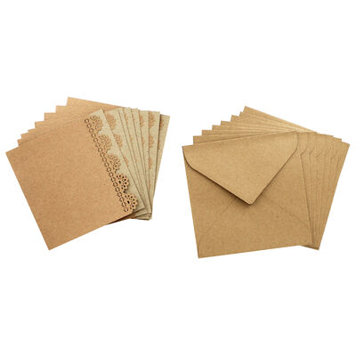 8 Die-Cut Kraft Cards with Envelopes - 15cm x 15cm image number 2