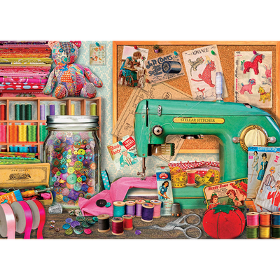 The Sewing Desk 500 Piece Jigsaw Puzzle image number 2