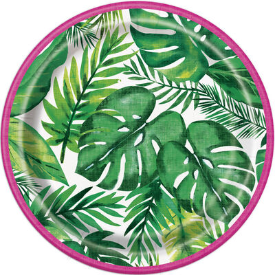 Tropical Palm Small Paper Plates - 8 Pack image number 1