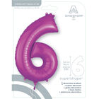 34 Inch Pink Number 6 Helium Balloon image number 2