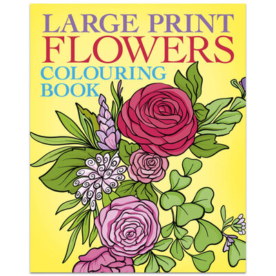 Large Print Flowers Colouring Book image number 1