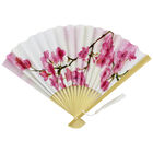 White Floral Paper Fan image number 1