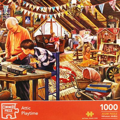 Attic Playtime, Barnyard Gems & Old Swing Bridge 1000 Piece Jigsaw Puzzle Bundle image number 4