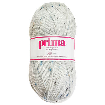 Prima DK Acrylic Wool: Speckled White Yarn 100g image number 1