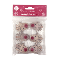 Reindeer Pegs: Pack of 6