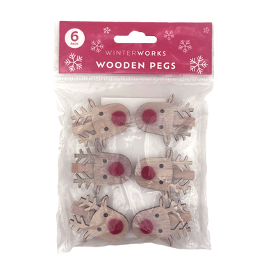 Reindeer Pegs: Pack of 6 image number 1