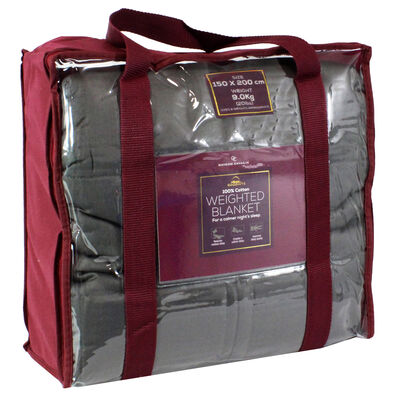 Grey Soft Touch Cotton Weighted Blanket 150 x 200cm - 9kg image number 1
