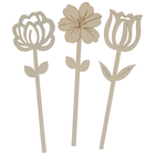Wooden Single Stem Flowers: Pack of 3 image number 1