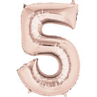 34 Inch Light Rose Gold Number 5 Helium Balloon image number 1