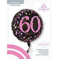 18 Inch Pink Number 60 Helium Balloon