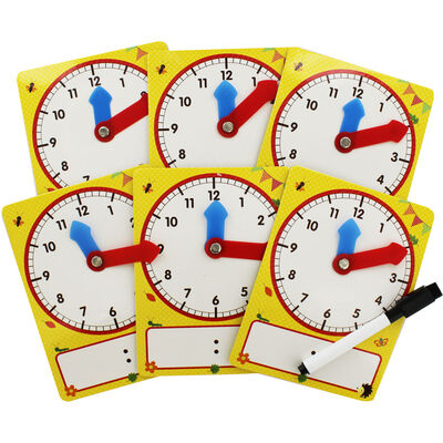 Learn the Time Wipe Clean Clocks - 6 Pack image number 2