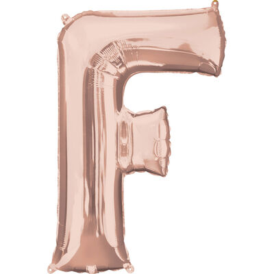 34 Inch Light Rose Gold Letter F Helium Balloon image number 1