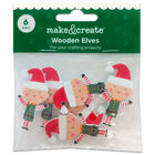 Wooden Christmas Elves: Pack of 6 image number 1
