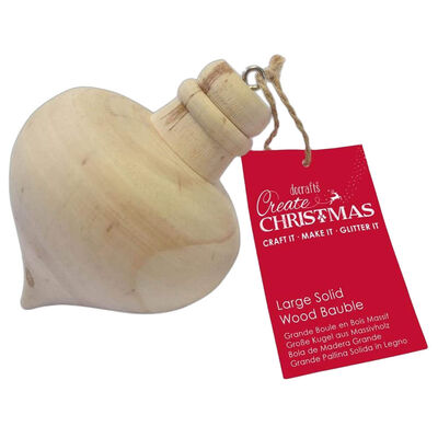 Large Teardrop Solid Wood Bauble image number 1