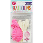 Pink White 1st Birthday Latex Balloons - 10 Pack image number 1