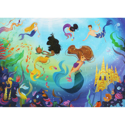 Mermaid Paradise 100 Piece Children's Glittery Jigsaw Puzzle image number 3