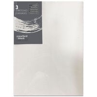 Crawford & Black Stretched Canvases 9 x 12 Inches: Pack of 3