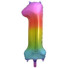 34 Inch Rainbow Number 1 Helium Balloon image number 1