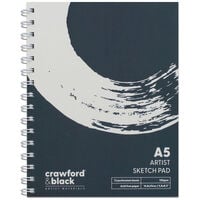 A5 Crawford & Black Artist Sketch Pad: 72 Sheets