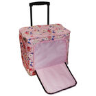 Pink Floral Craft Trolley Bag image number 2