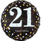 18 Inch Black Number 21 Helium Balloon image number 1