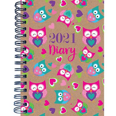 A6 Owl 2021 Week To View Diary image number 1