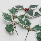 Gold Holly Ivy Leaves Embellishments: Pack of 3 image number 2