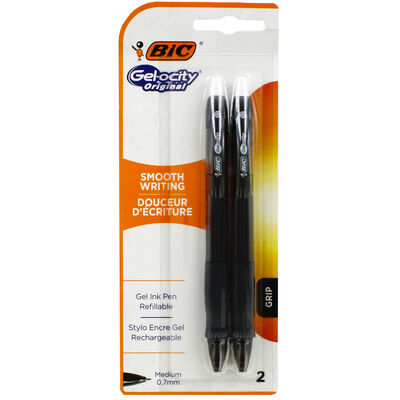 Bic Gel-ocity Refillable Black Gel Ink Pen - 2 Pack image number 1