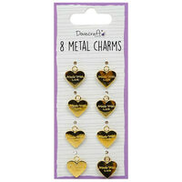 Dovecraft Made With Love Gold Metal Heart Charms: Pack of 8