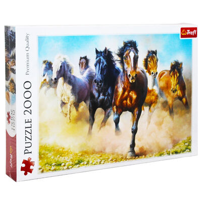 Galloping Herd Of Horses 2000 Piece Jigsaw Puzzle image number 1