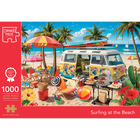 Surfing at the Beach 1000 Piece Jigsaw Puzzle image number 1