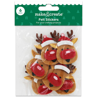 Reindeer Christmas Felt Embellishments: Pack of 6 image number 1
