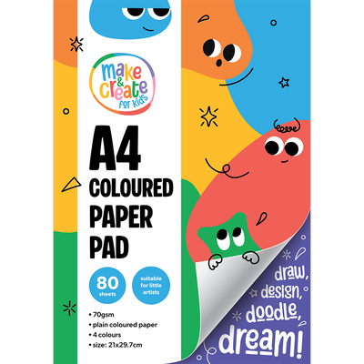 A4 Coloured Paper Pad: 80 Sheets image number 1