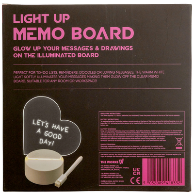 Heart Shaped Light Up Memo Board image number 2