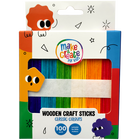 Multi-Coloured Wooden Craft Sticks: Pack of 100 image number 1
